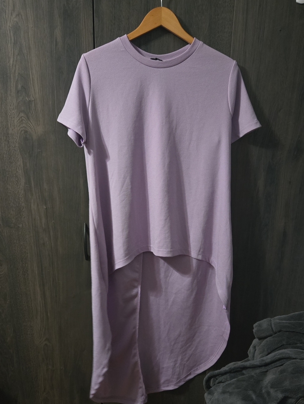 Love Lilac Short Sleeve Hi-Lo Tee Top